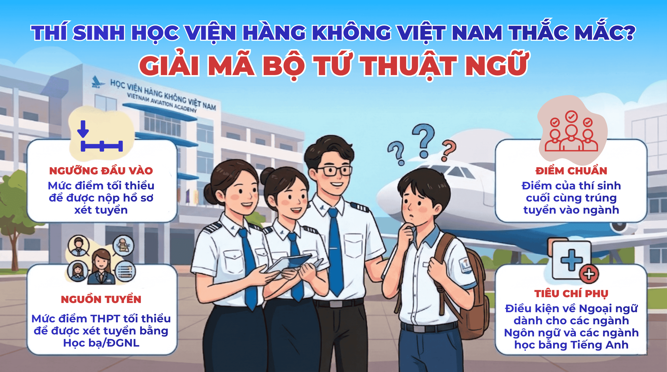 GIẢI MÃ BỘ TỨ THUẬT NGỮ: "NGƯỠNG ĐẦU VÀO", “ĐIỂM CHUẨN”, "NGUỒN TUYỂN" & “TIÊU CHÍ PHỤ” CHO 2K8